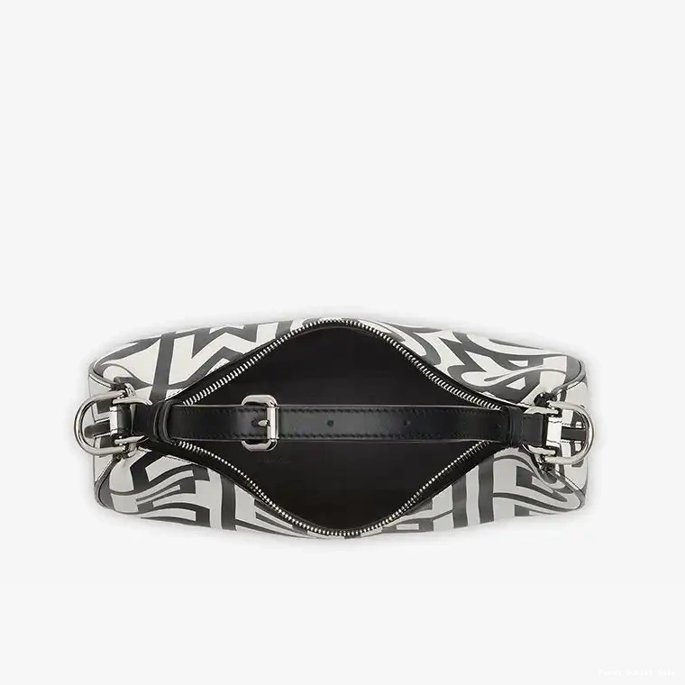 Cheap Bag Roma Fendigraphy Fendi Black Leather White In Hobo Small Fendi Capsule 0502